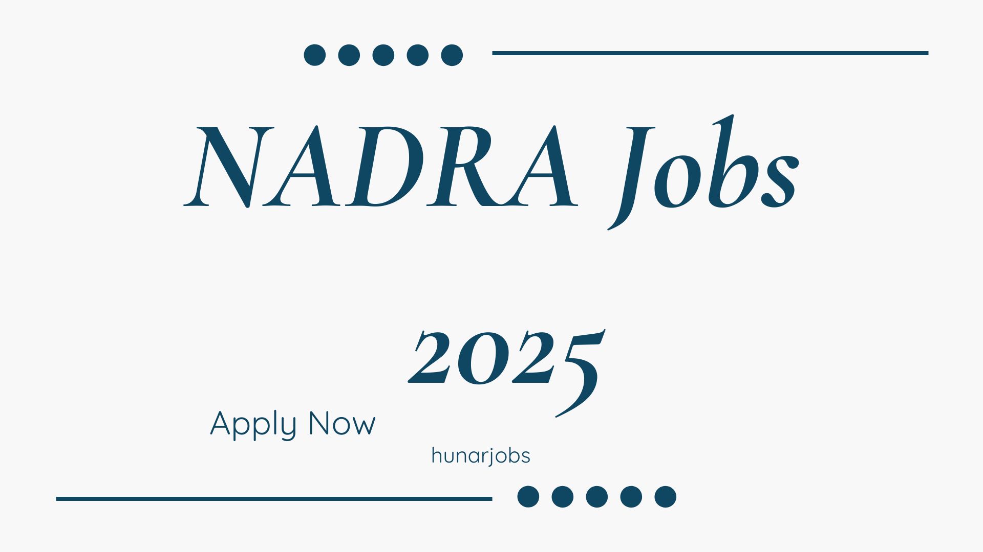 NADRA Jobs 2025