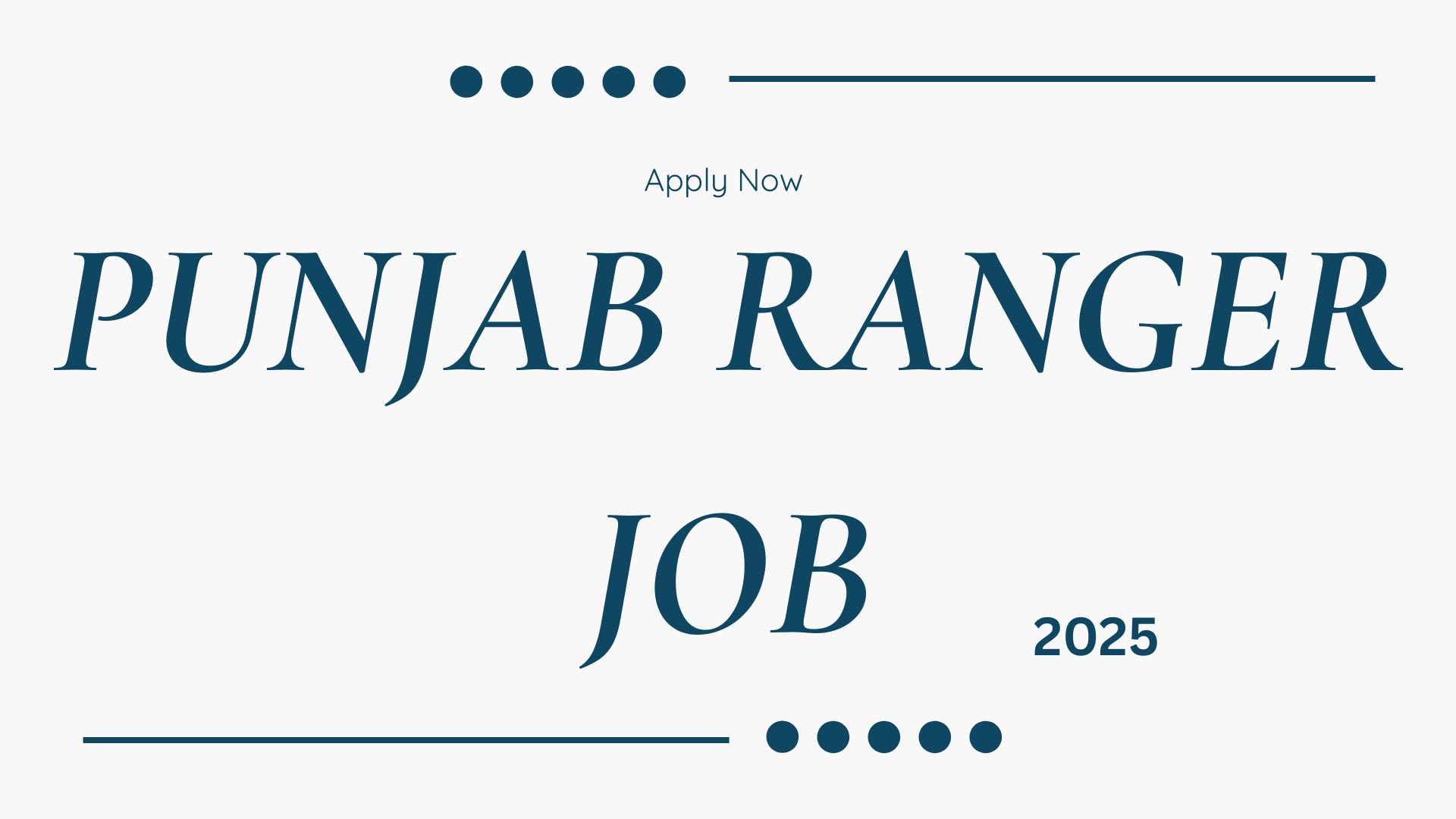 Punjab Ranger Job