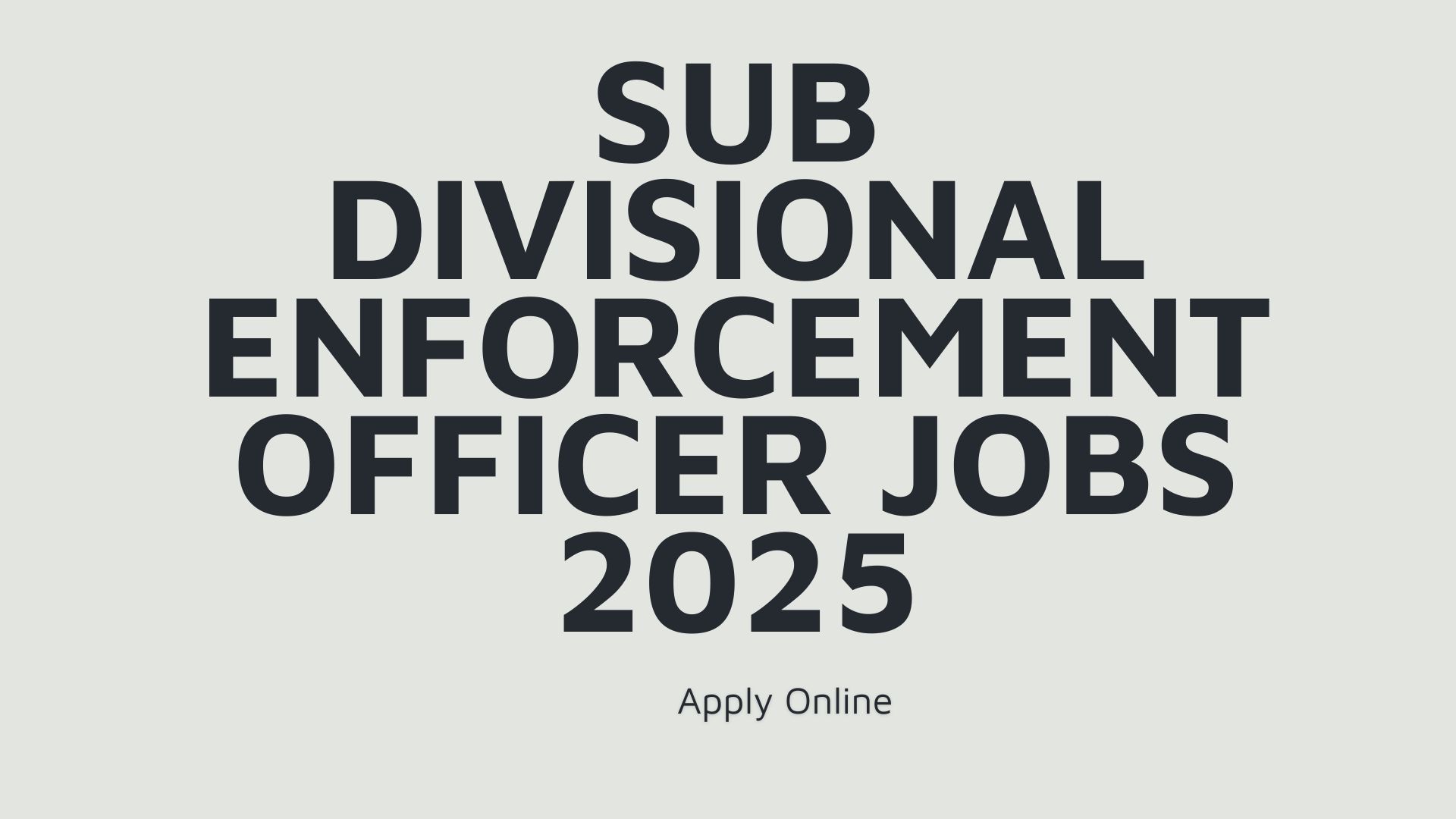 Sub Divisional Enforcement Officer